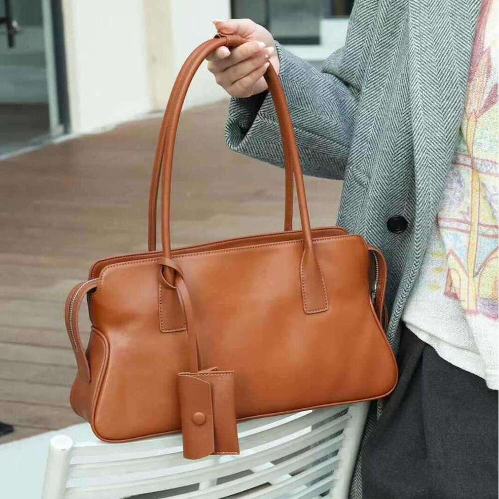 Designer Bag Tote Shoulder Bag Single Underarm Niche Genuine Leather For Women New Model Vegetable Tanned Cowhide Handheld Pillow Trendy