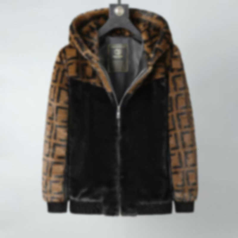 Men's Fur & Faux Designer Plush Down Coat with Hood under Shirt Clothing Knitwear Fashion Letters White Long-sleeved Zipper Jumper Hat Oversize