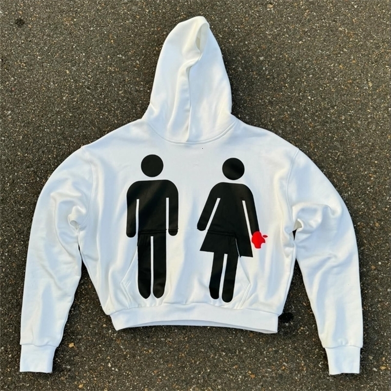 Y2k Hooded Sweatshirt Goth Harajuku Graphic Print Pullover Hip Hop Casual Hoodie Sweatshirts Punk Streetwear Top Women Clothes 240729