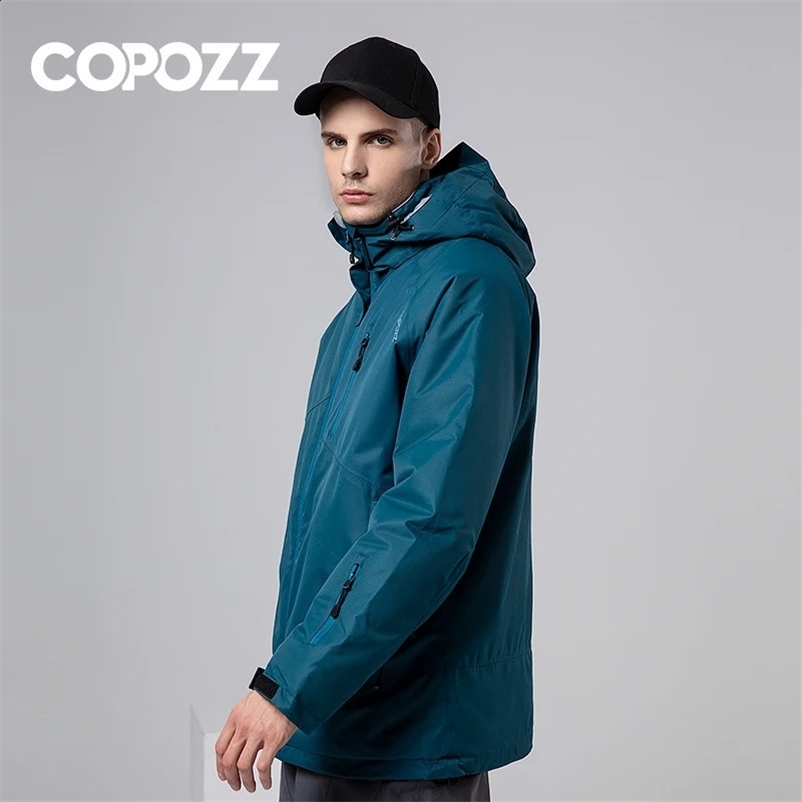 COPOZZ Ski Jacket Mens Winter Hooded Warm Park Waterproof Mens Ski Jacket for Hiking Camping Skiing S-XXL Size 241011