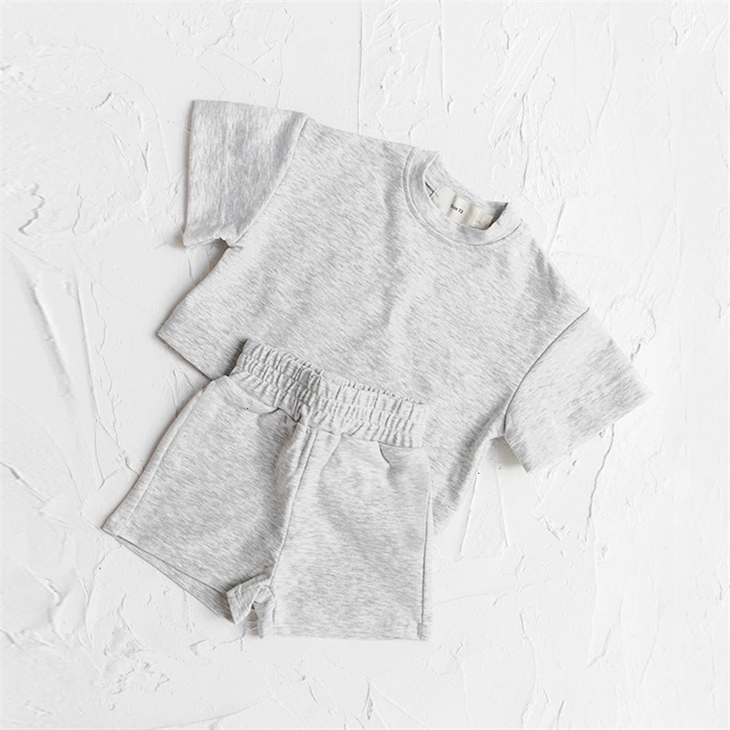 Toddler Baby Boys Clothes Fashion Summer Outfit Sets Short Sleeve Solid Color Tops Shorts 2PCS Casual Kids Suit 240625