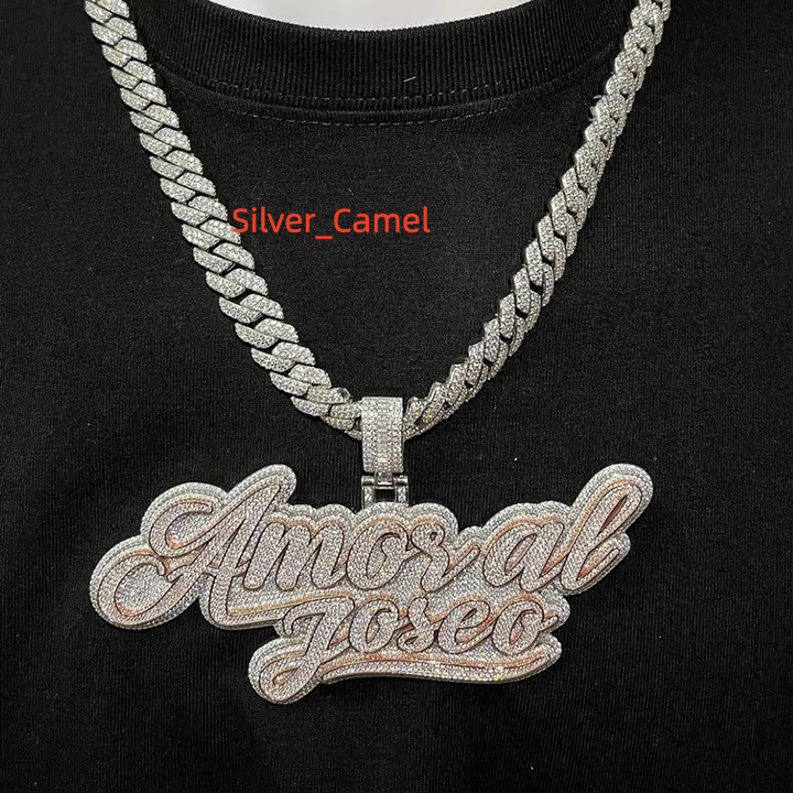 Hip Hop Custom Moissanite Rose Gold Letter Pendant Iced Out 925 Silver Fashion Name Bling Pendant Chain Diamond Simulant
