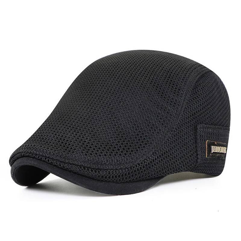 Branded Men's Berets Summer Breathable Visor Cap Women Flat Peaked Sun Net Solid Herringbone Newsboy Hat Mesh Driver Caps ddmythur