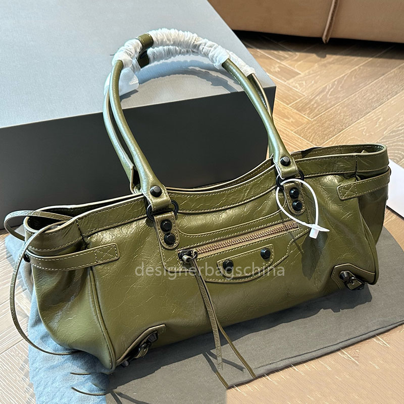 Motorcycle Bag Designer luxury Totes le city Horizontal style handbag Shoulder Shopping Handbag Purse Leather Tote Underarm Plain Women Retro Adjust
