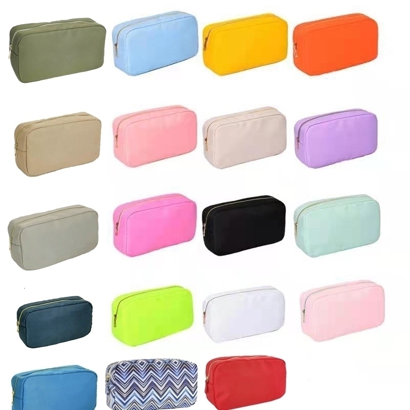 Waterproof Nylon Durable Toiletry Bag Cosmetic Solid Color Female Makeup Travel Beauty Organizer 220819