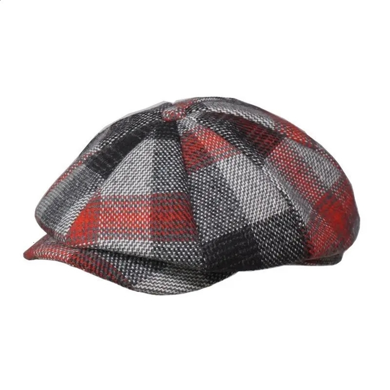 2024 Spring Autumn and Winter Octagonal Hat Women Wool Beret Dad Felt Ivy Cap Man Big Size sboy Caps M L XL 250403bj