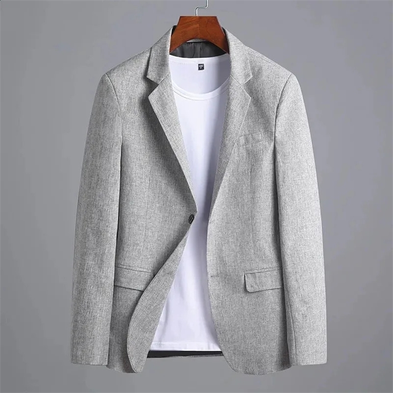 Men Suit Jacket Spring Autumn Casual Loose Business Blazer Masculino Fashion Solid Long Sleeves Button Costume Homme 240729