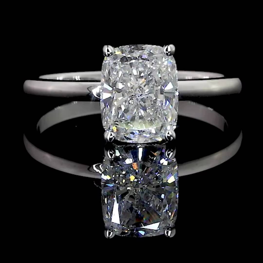 Fancy Jewelry 204 F VS1L Lab Grown Diamond 14K18K Solid Gold Wedding and Engagement Ring Cushion Cut with IGI Certificate