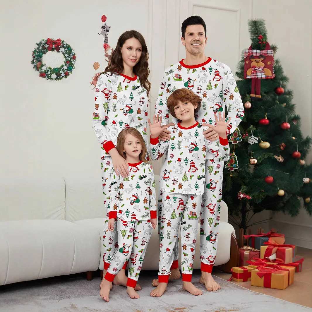 2025 Family Pajamas print holiday parentchild pajamas set for autumn and winter 2025 Christmas parentchild cotton home wear X250923