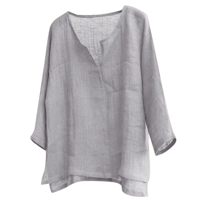 Mens Summer Spring Long Sleeve Loose Shirt Solid Color Casual Long Sleeve Cool Shirt Vn-eck Tops Size S-5XL250403bj