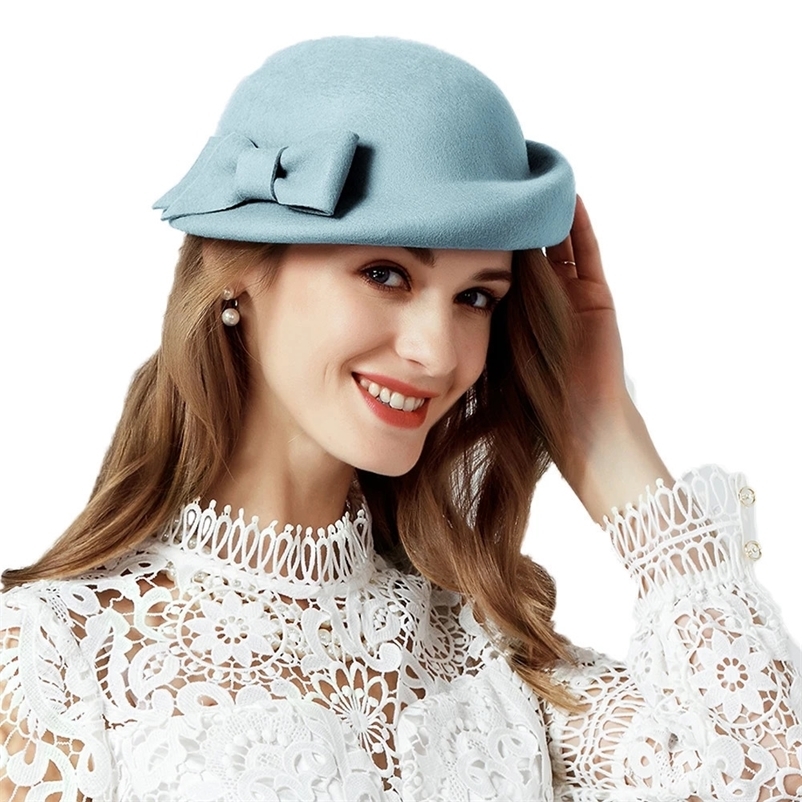 FS Spring Women Fashion Wool Hats For Church Winter Elegant Girls Black Beret French Cap Ladies Vintage Hat Fedora 250106bj