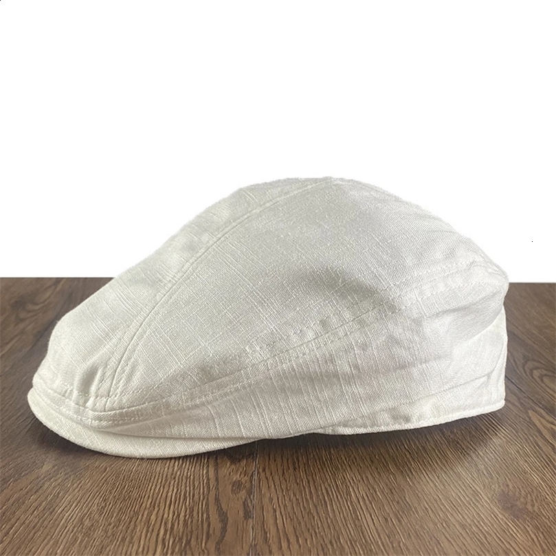 Spring Mens Flax Breathable Berets Summer Retro sboy Caps Women Men Blue Ivy Cap Peaked Painter Driver Flat NZ289 241220
