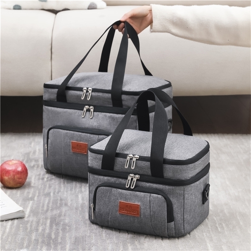 Insulated womens lunch bag large capacity field meal box with shoulder strap and waterproof zipper pre meal cooler bag 240812bj