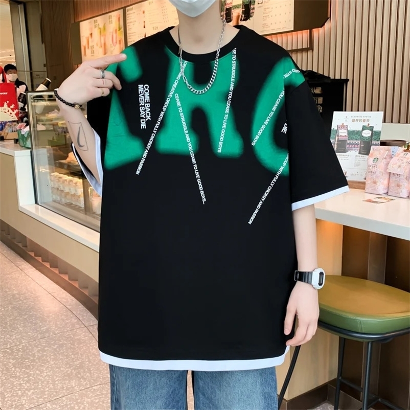 Casual Summer Mens Cotton T-Shirts Harajuku Tshirt Hip Hop Streetwear Loose Tees Outdoor Sports Short Sleeve Tops Clothing 240527
