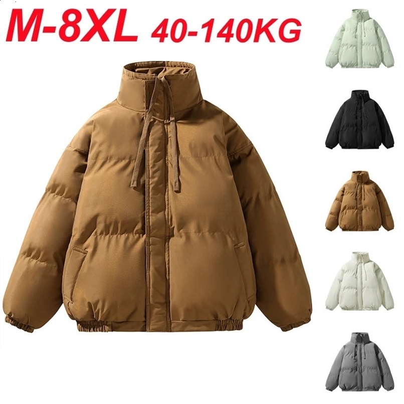 Winter Jackets Men Parkas Thicken Warm Cotton Hoodie Coats Oversize 6XL 7XL 8XL Plus Size Windbreak Black Loose Male Waterproof 241121
