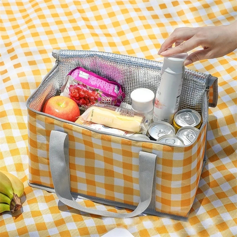 Picnic Thermal Insulated Bag for Food Beer Outdoor Thickened Aluminum Film Cooler Bags Camping Handbag Waterproof Lunch Box 250227