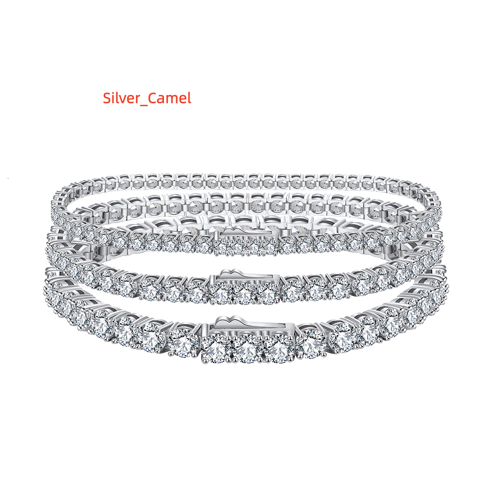 RINNTIN BSBT Customizable Tennis Chains Jewelry 925 Sterling Silver 2mm 3mm 4mm CZ Moissanite Tennis Bracelet
