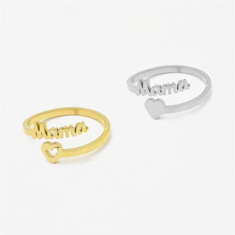 Wedding Rings Retro Letter MAMA Open Ring Women s Fashion Love Style Personality Simple Jewelry Mother s Day Gift Christmas 230710bj