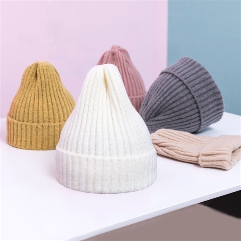 Caps Hats Winter Baby Hat For Kids Warm Knitted Baby Accessories Girl Boy Beanie Cap Solid Color Children Toddler Beanies Bonnet 220914