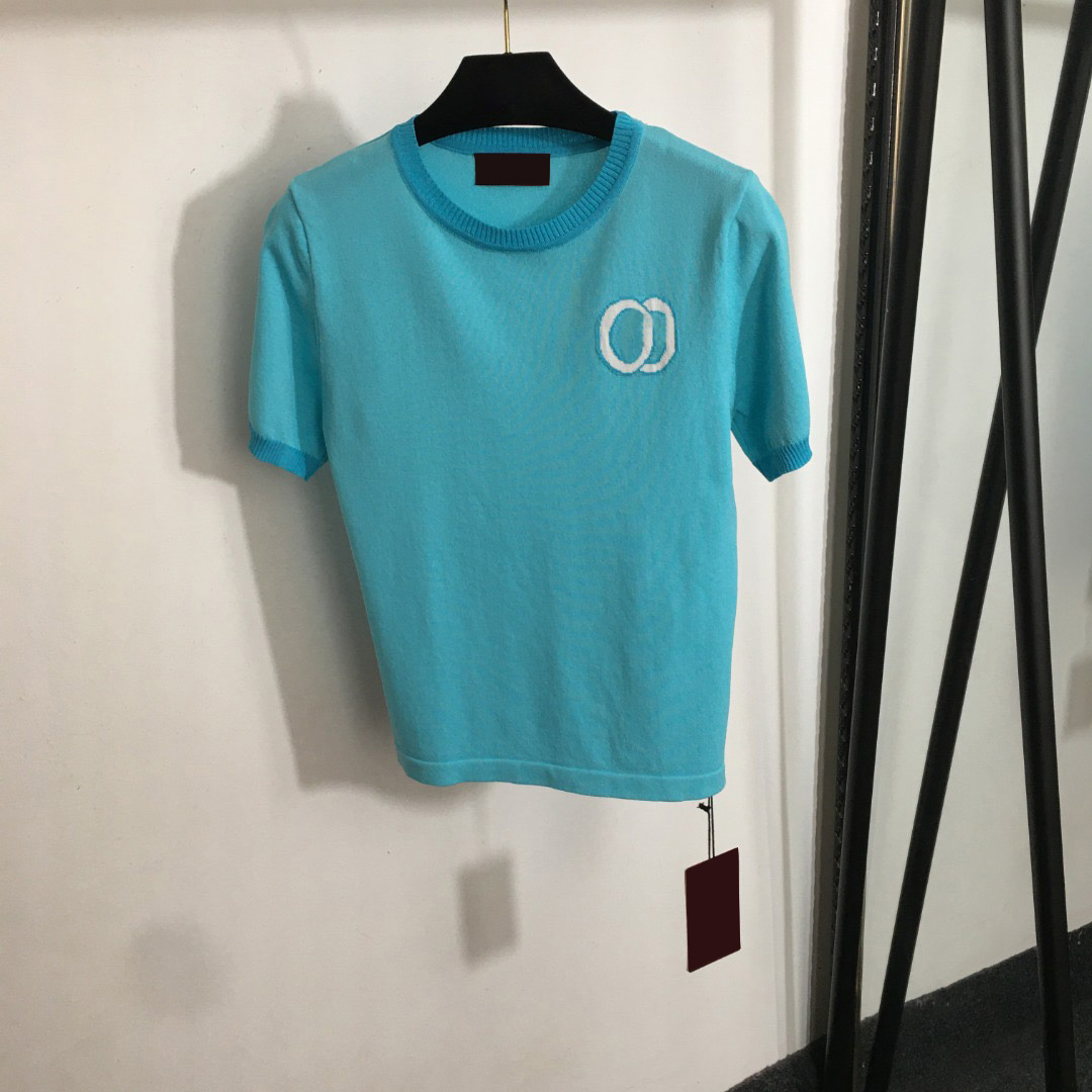 2025 Designers T-shirts Fashion T Shirts Women Chest Casual Letter Shirt Short Sleeve Tops G Letter short-sleeved sweater T-shirt black sky blue pin
