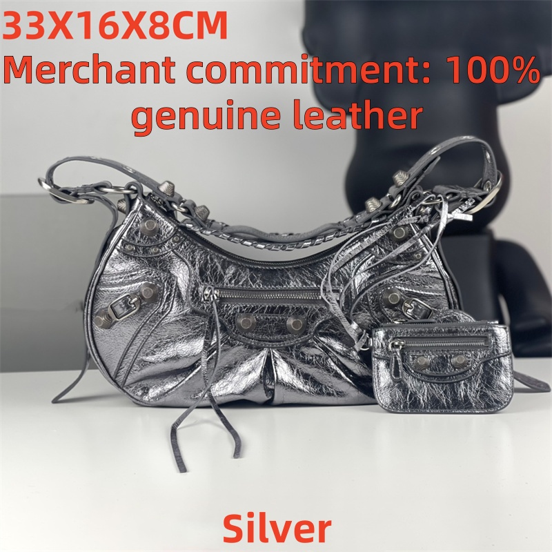Luxury genuine leather half moon bag Designer bags tote Le Cagole Motorcycle Bag Womens mens crossbody Shoulder Bag fashion bag Top quality handb