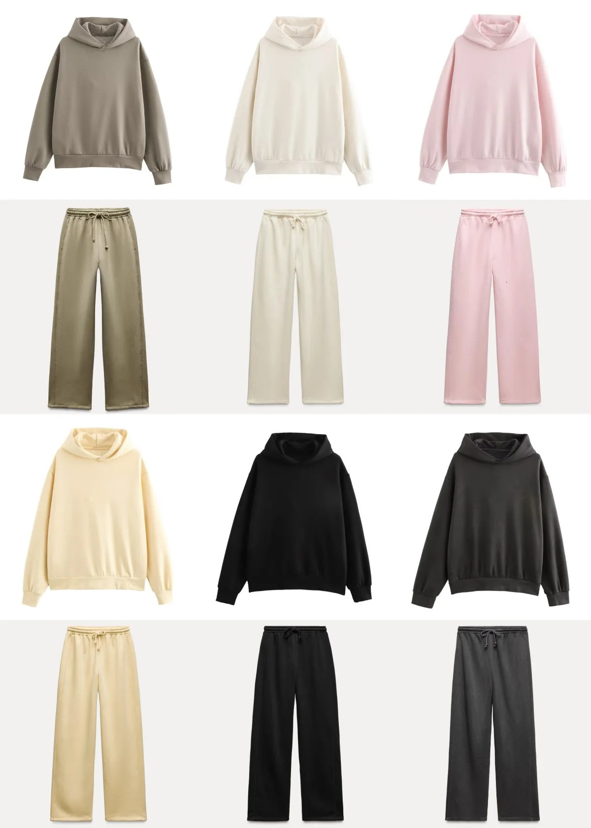 2025 AutumnWinter womens multicolor selection classic simple allinone hooded loose longsleeved hoodie sweatpants 250917