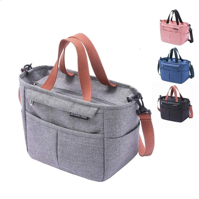 Portable Lunch Box Insulated Thermal Bag Picnic Food Cooler Pouch Large Capacity Shoulder Bento Storage Bags for Women Children 250224bj