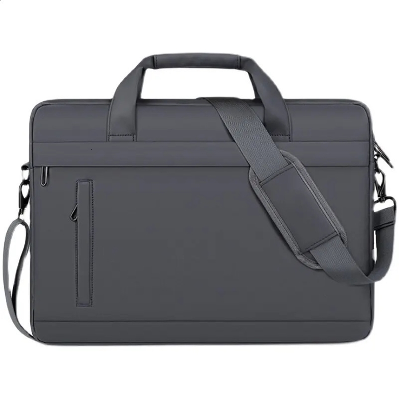 Mens Thin Briefcases For Men Handbags Waterproof Large Capacity Briefcase Shoulder Strap Laptop 15.6 Inch Black 241227