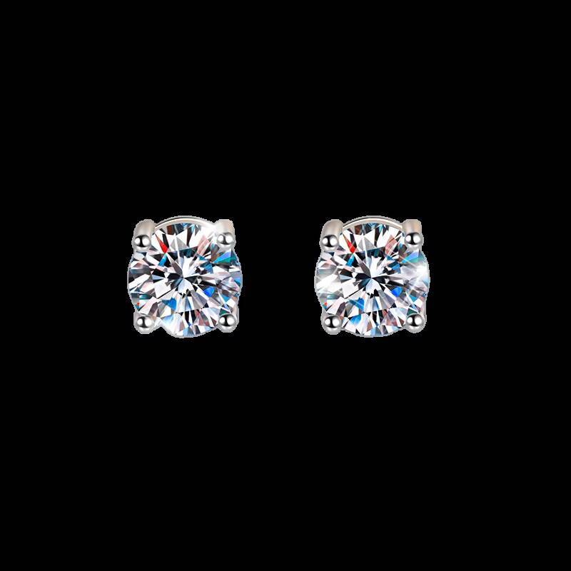 Fine Jewelry 4 Claws 1Ct2Ct3ct Diamond Studs Earrings VVs1 D Color Moissanite S925 Silver Sterling Earrings of Ladies Women