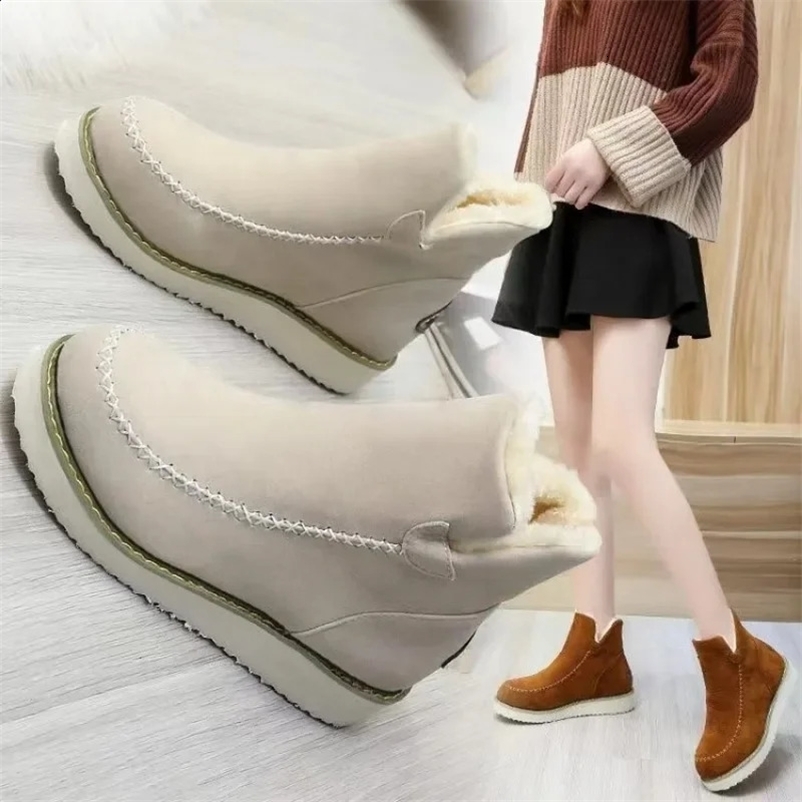 Winter Womens Skating Platform Ankle Snow Boots Womens Cotton Shoes Winter Casual Warm Short Boots 240926bj