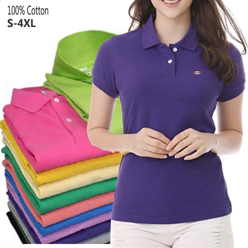 Fashion Polos Summer Womens Polo Shirts Short Sleeve Cotton T-Shirt Casual Ladies Shirt Fit Slim Womens Clothing Lapel Tops 250318