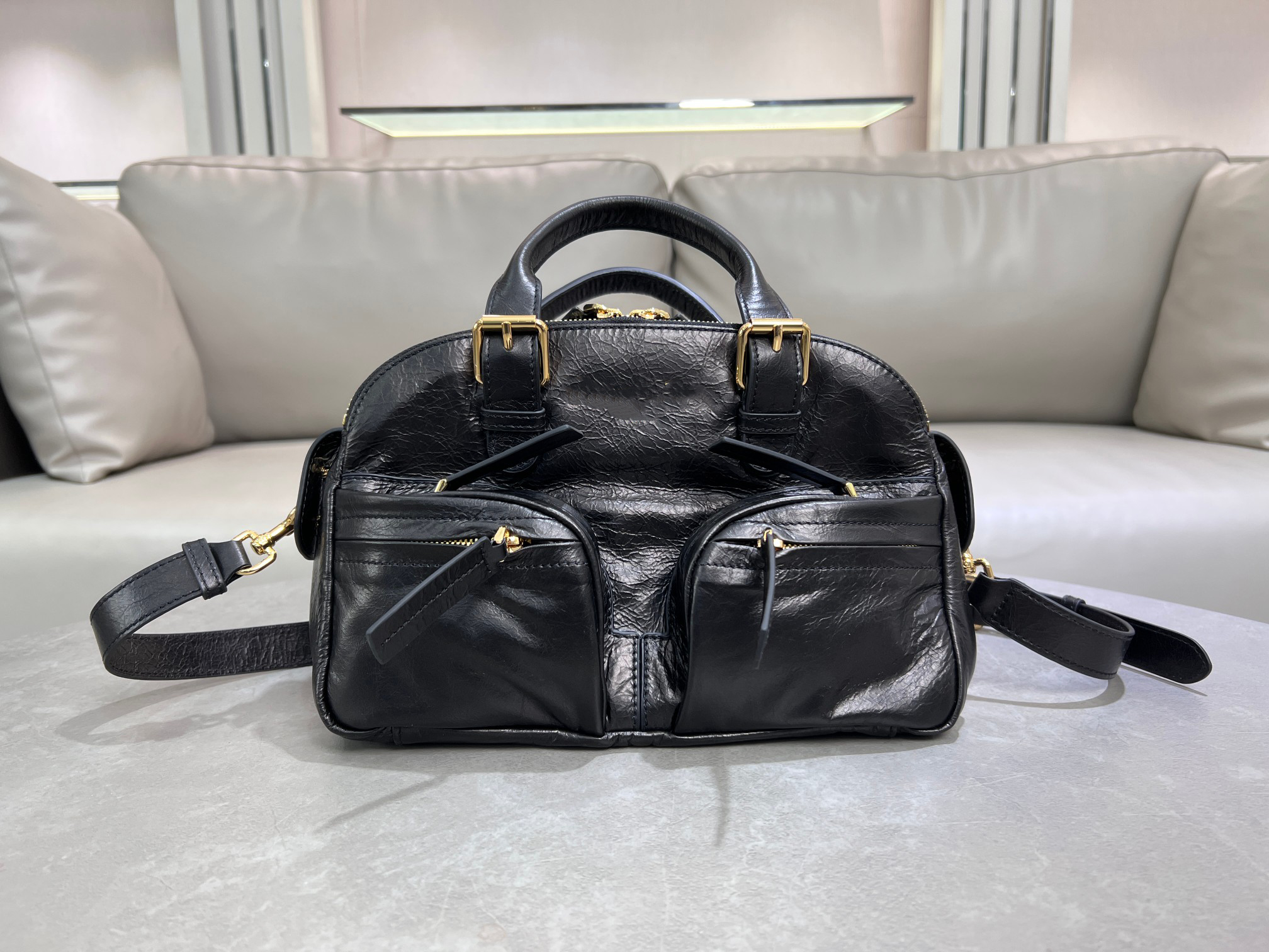 10A Top Quality Brand High Quality New Style Spring Grand Tour Vintage Motorcycle Bag Wrinkled Leather Handbag Shoulder Crossbody Bag New Free De