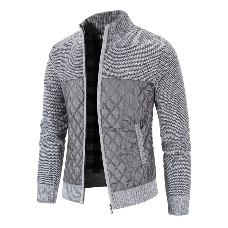 2024 autumn winter jacket mens warm cashmere casual wool zipper ultra-thin suitable for wool jacket mens jacket knitted mens jacket 240830bj