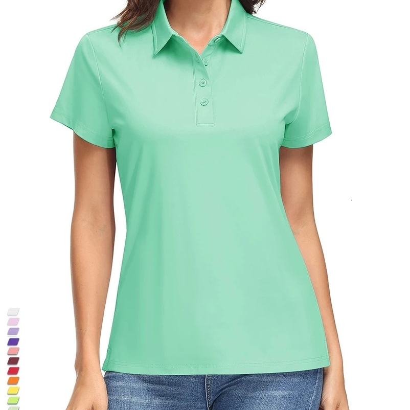 TACVASEN Summer UPF 50 Short Sleeve Golf Polos Shirts Womens Sun Protection T-shirts Quick Dry Tennis Workout Tee Pullover Tops250324bj