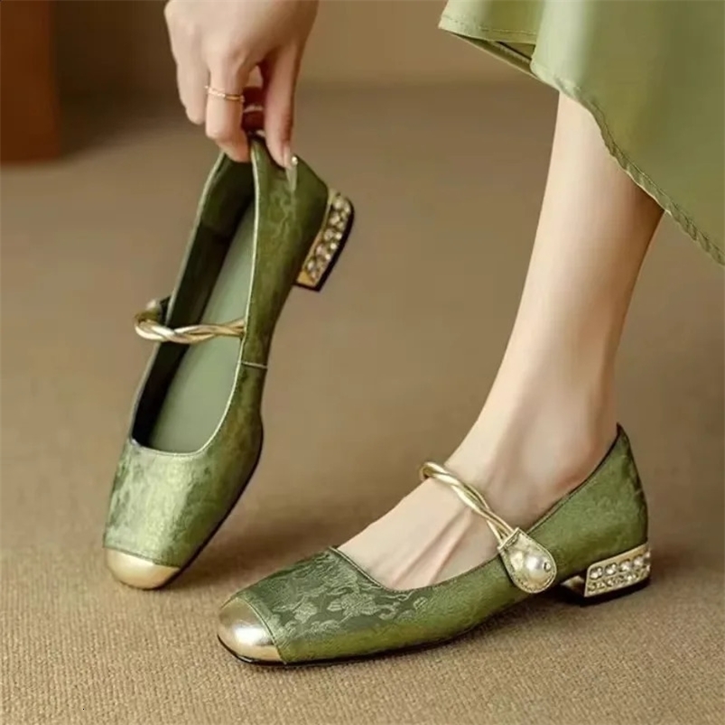 Shoes Female Fashion Square Toe Womens Pumps Autumn Shallow Mixed Colors Outdoor Casual Chunky Heels Office Ladies Shoes 250118