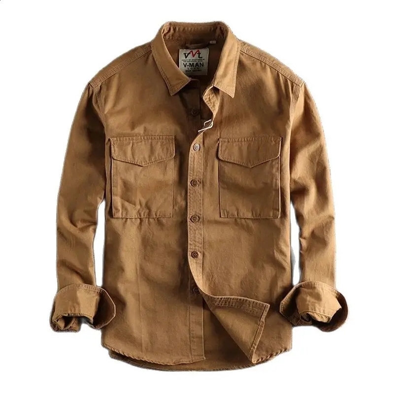 Mens long sleeved high-end pure cotton solid color wash collar youth Japanese style simple and handsome boyfriend clothing240812bj