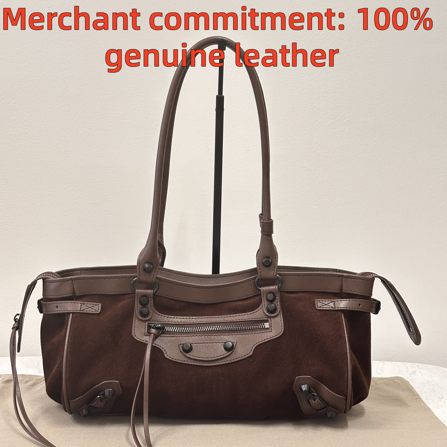 Designer bag Womens LE CITY Horizontal Motorcycle bag Luxury handbag genuine leather tote bag Top quality suede bag Vintage crossbody Shoulder bag f