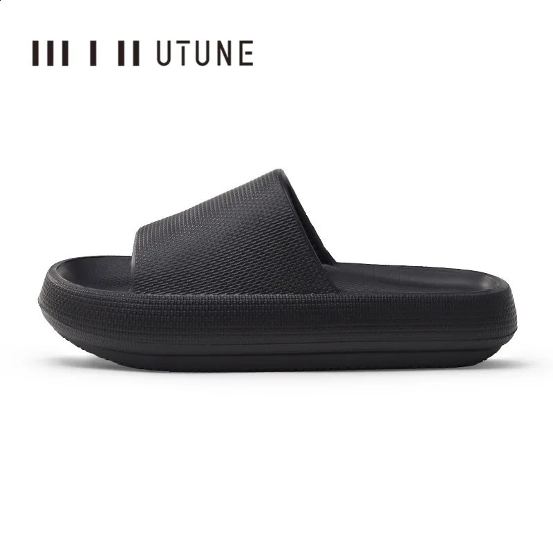 UTUNE Mens Thick Sole Non-slip Slippers Summer Indoor Casual Sandal soft Comfortable Breathable 51cm Fashion Home Footwear 250122