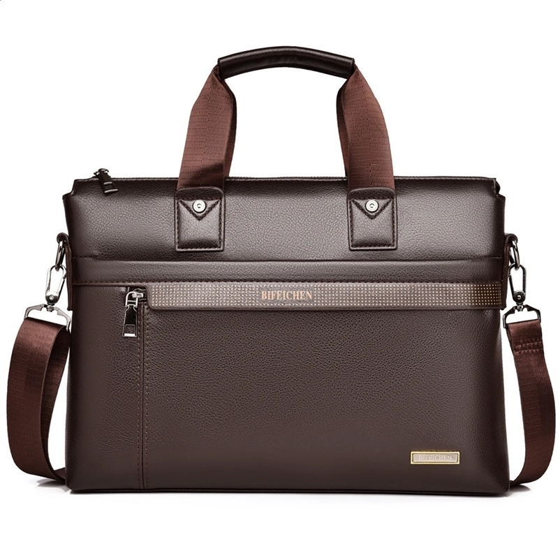 2024 Men Briefcase Bag High Quality Business PU Leather Shoulder Messenger Bags Office Handbag A4 Document Laptop Bag 241224bj
