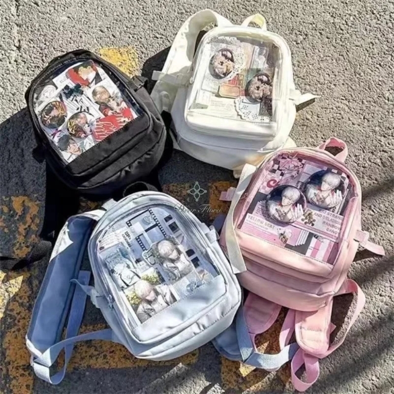 Y2K carino mini zaino da donna kawaii ita borsa dolce ragazza con zaino trasparente per personalità fai -da -te zaino lota borse a tracolla 250306