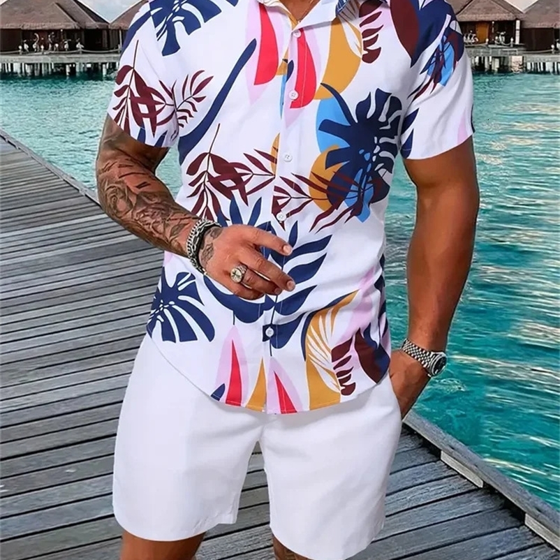 2024 mens shirt short sleeved set elegant mens printed collar short sleeved summer casual beach street holiday clothing 240814bj