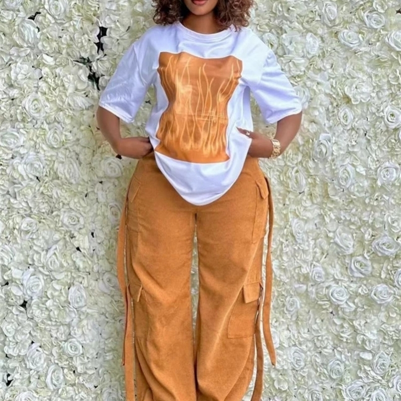 2 Piece Women Set Dashiki African Clothes Summer Spring Fashion Short Sleeve Top And Pants Suit Party Lady Matching Sets 250418