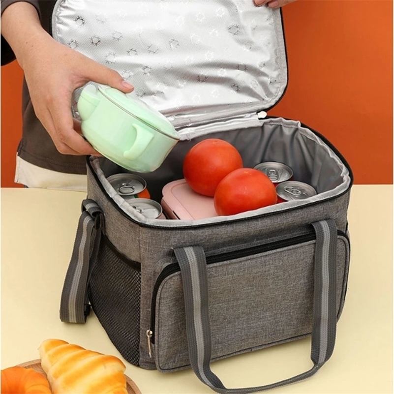 15L Portable grand sac à lunch isolant noir étanche à l'épreuve épaissie épaissis épaissie épaule transportez le sac à lunch de pique-nique outdo