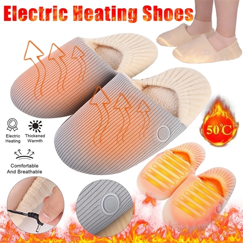 Winter Shoes Electric Heating Shoes USB Heated Slippers Foot Warmer Warm Heated Slippers Boot Shoes for Men Women Christmas Gift 250120bj