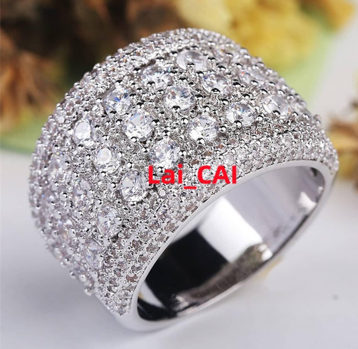Fashionable Wholesale Prices Hip Hop Jewelry 925 Sterling Silver VVS Moissanite Diamond Iced Out Cuban Rings for Men