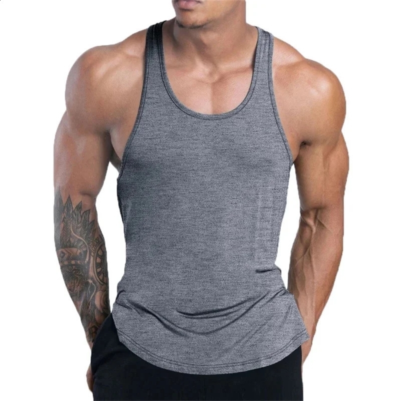 Mens Fitness Tank Top Summer Training Undershirt men Basketball quick-dry Breathable loose Tank Top men casual Sports Vest250514bj