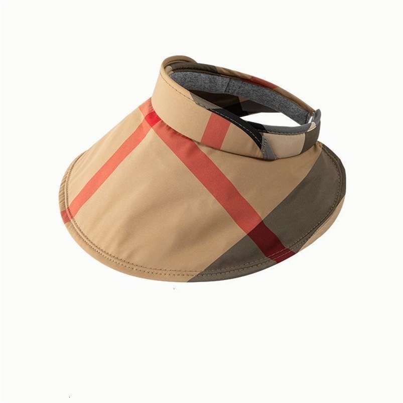 Wide Brim Hats Bucket Hats Summer Hat Women Striped Plaid Big Brim Outdoor Sunscreen Uv Protection Foldable Empty Top Sun Hat Female Travel Beach 23
