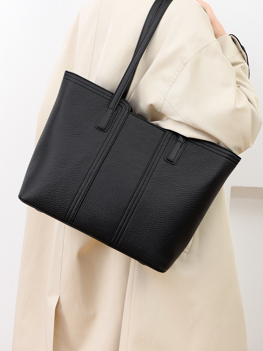 2025 Tote bag fashionable simple large-capacity bag women's new European and American retro shoulder bag