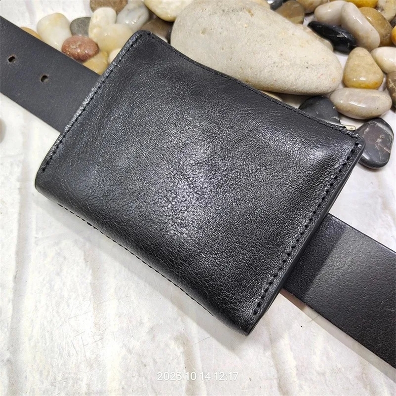 Blongk Zippered Waist Pack leather belt bag wallet holder car key bag driver license box womens L120902D 240812bj