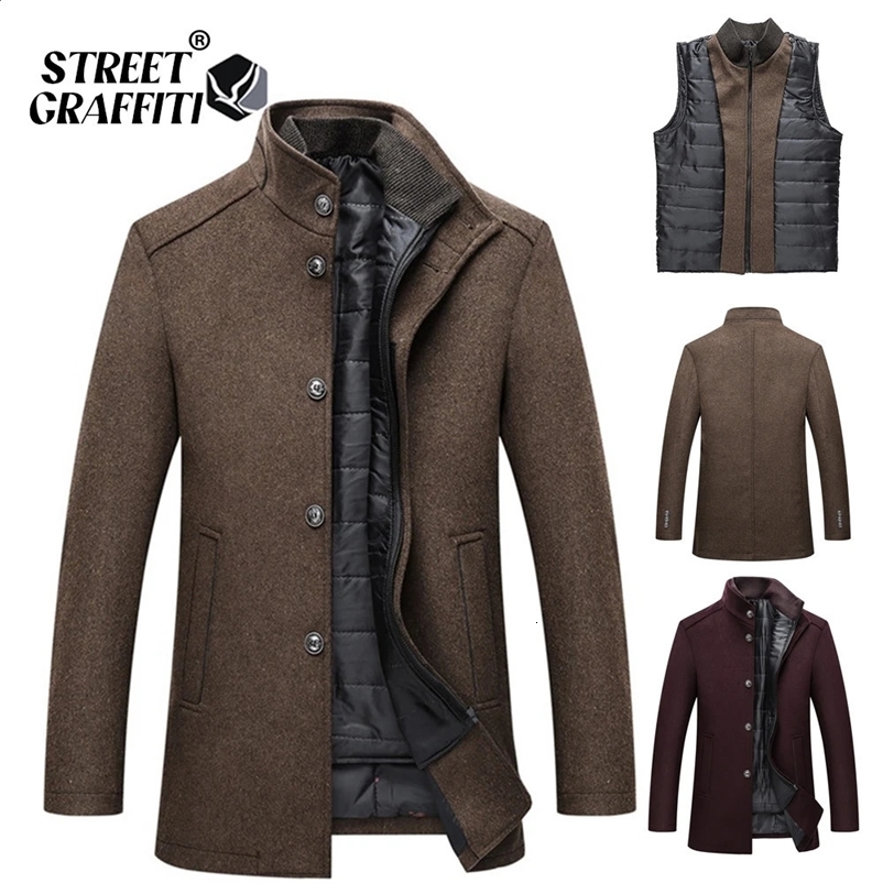 STG 2024 Men Winter Warm Jacket Parkas Coat Men Fashion Autumn Clothing Windproof Woolen Slim Adjustable Vest Parkas Male 250102bj